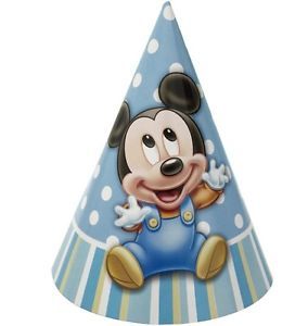 Disney Mickey Mouse 1st Birthday 8 Party Hats Party Supplies Decoration
