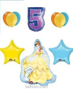 Disney Princess Birthday Party Supplies Balloons 5th Fifth Belle Beauty Beast