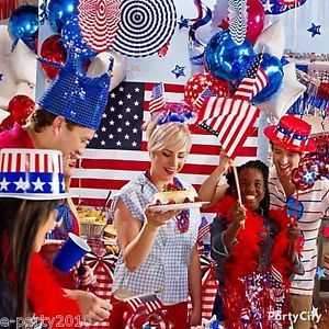 USA Patriotic Red White Blue Party Supplies Decorations Indoor Outdoor