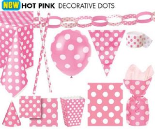 Hot Pink Polka Dots Party Supply Decoration Birthday Baby Graduation Anyoccasion