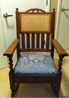Antique Mission Oak Barley Twist Rocking Chair