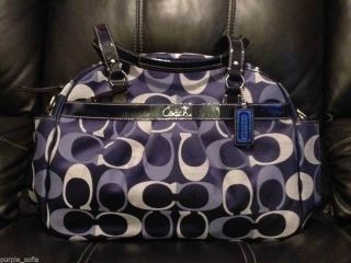 Coach Signature Addison Navy Blue Diaper Baby Bag Tote MSRP $498 F18376