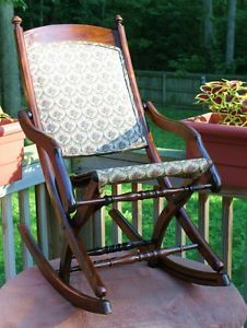 181417418 Vintage Antique Classic Folding Rocker Rocking Chair 