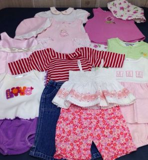 Baby Girls 0 3 Months Spring Summer Clothing Lot Name Brand Dresses Sets 17 PC