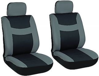 6 Piece Gray and Black Front Car Seat Cover Set Bucket Chairs 