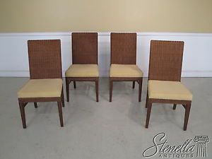 34694 Set of 4 Ethan Allen Wicker Dining Room Chairs