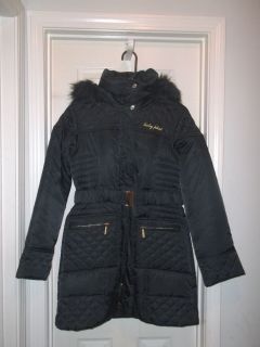 Baby Phat Black Quilted Lightweight Warm Winter Coat Jacket Sz Large Ladies