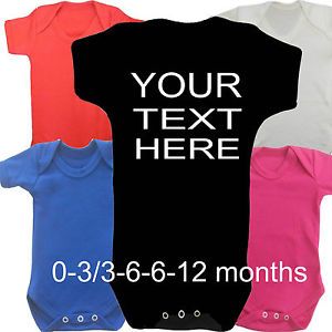 Custom Printed Personalised Baby Grow Vest Suit Boy Girl Newborn Gift Clothes