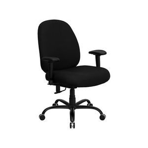 Hercules 500 lb Capacity Big and Tall Black Fabric Office Chair with Arms and E