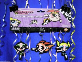 3 Powerpuff Girls Keychains Bright Colors 1 Buttercup 1 Blossom 1 Bubbles