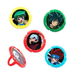 Beyblade Metal Fusion Cupcake Rings Cake Toppers Birthday Party Supplies 24
