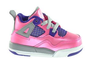 Air Jordan 4 Retro TD Baby Toddlers Shoes Pink White Grey Purple 308500 607