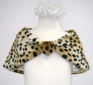 New Baby Girl Faux Fur Cape Leopard for Easter Formal Party Dress Size 2 10 Yrs