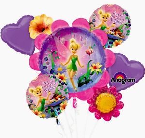 Tinkerbell Disney Fairies Balloon Bouquet Princess Birthday Party Supplies