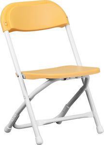 Heavy Duty Kids Yellow Plastic Folding Chair Stack Preschool Church Children New
