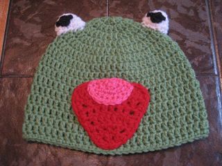 Kermit The Frog The Muppets Crochet Hat Handmade Beanie Halloween Costume