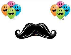 Mustache 9 PC Birthday Party Balloons Decorations Supplies Baby Boy Shower