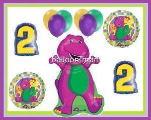 Party Supplies Barney Balloons Birthday 2nd Second Boys Girls Decorations XL Set