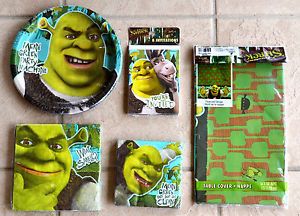 New Shrek Forever After Party Set for 8 Party Supplies Plates Table Cover