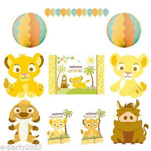 10pc Baby Lion King Shower Room Decorating Kit Birthday Party Supplies