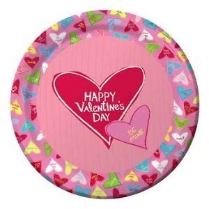 Candy Crush Valentine's Day Dinner Plates Party Supplies Conversation Hearts