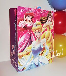 New Disney Princess Cinderella Belle Ariel Aurora 10 x 13 Goody Bag Party Tote