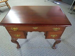 Solid Wood Wooden Cherry Mahogany Antique Vintage Desk Vanity Office Furniture
