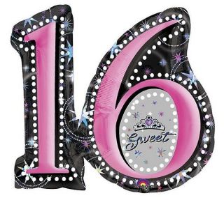 Sweet 16 Balloon 28" Mylar Foil Happy 16th Birthday Party Princess Crown