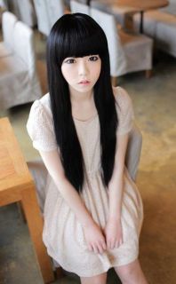 Fashion Hot Style Black Long Straight Womens Girl Full Hair Wigs Cosplay Party
