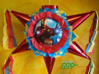 Pinata Iron Man 2 Marvel Comic Star Shape Festive Holds Candy Party Favor