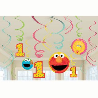 Sesame Street Swirl Decorations 1st Birthday Party Supplies Elmo Cookie Monster