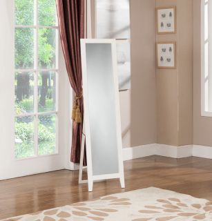 Kings Brand White Finish Wood Frame Floor Standing Mirror New