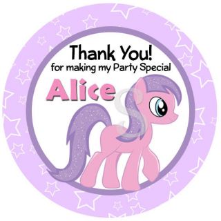 Pony Personalized Stickers My Little Pony Birthday Label Round Favor Tags