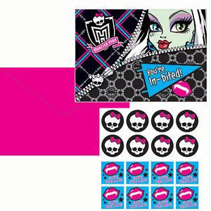 Monster High Postcard Invitations 8ct Birthday Party Supplies