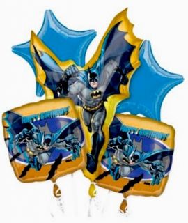Batman Superhero Birthday Balloon Bouquet Dark Knight Character Party Decoration