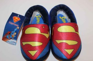 New Toddler Boy Slippers Shoes Size 7 8 DC Comics Superman Very Cute
