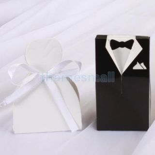 1 Pair Tuxedo Dress Gown Gift Box Wedding Favor Party Boxes Candy Supply Case