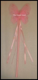 Fairy Pink Butterfly Wand Play Dress Up Dance Birthday Party Favor Princess