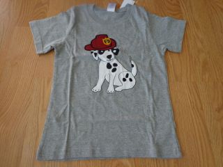 Boys Size 18 24 Gymboree Junior Firefighter Gray Dalmatian Dog SS Shirt Top