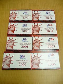 1999 2006 United States 50 State Quarters United States Mint Silver Proof Sets