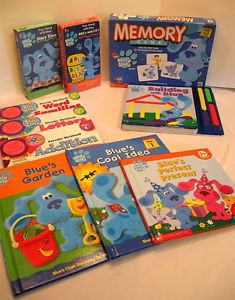Blues Clues Educational Books Workbooks VCR Tapes Memory Game Apron 11 Piece