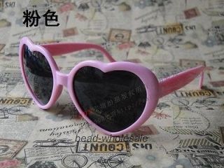 Hot Fashion Funny Heart Shape Sunglasses Glasses with Lenses for Party Pink