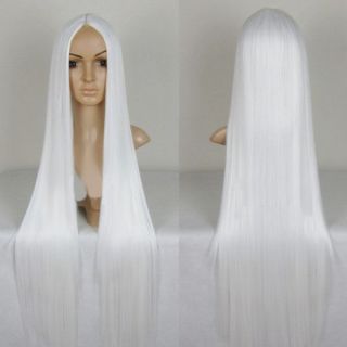 COOL2DAY 39"Anime Unisex Men Long Pure White Cosplay Party Hair Costume Wigs