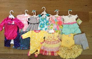 All New with Tags 21 Piece Lot of New Baby Girl Clothes Carters OshKosh