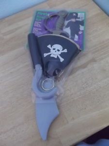 Pirate Accessory Kit Includes Hook Sword Eye Patch Earring Hat New