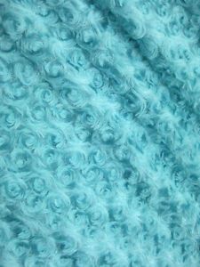 Turquoise Faux Fur Swirl Rosette Fabric 70"w Dress Decor Table Cloth Bear Cloth