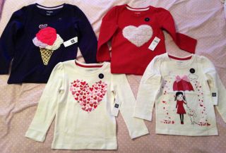 Baby Gap Heart Valentine's Day Long Sleeve T Shirt Various Styles Sizes