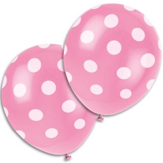 Disney Minnie Mouse Princess Pink Black White Polka Dot Birthday Party Ballons
