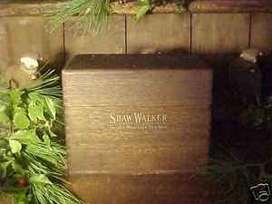 Antique Vtg Shaw Walker Quartersawn Oak Wood Dovetail Recipe Card Index File Box