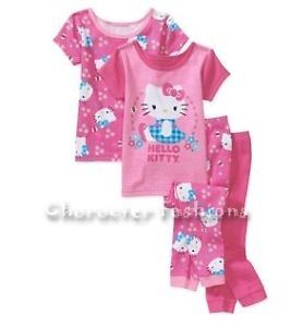 Hello Kitty Girls Size 12 18 24 M 3T 4T 5T Pajamas PJs Shirt Pants Toddler Pink